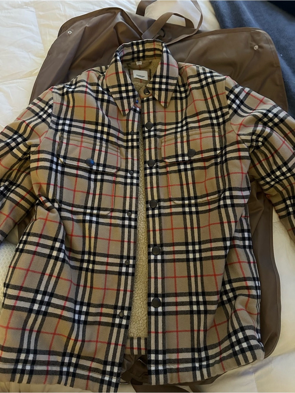 Checked Beige Plaid Shacket Jacket